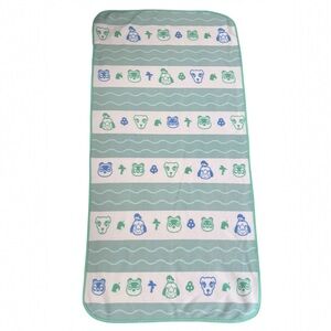 CultureFly Animal Crossing Fleece Throw Blanket Mint Green Stripe ACNH